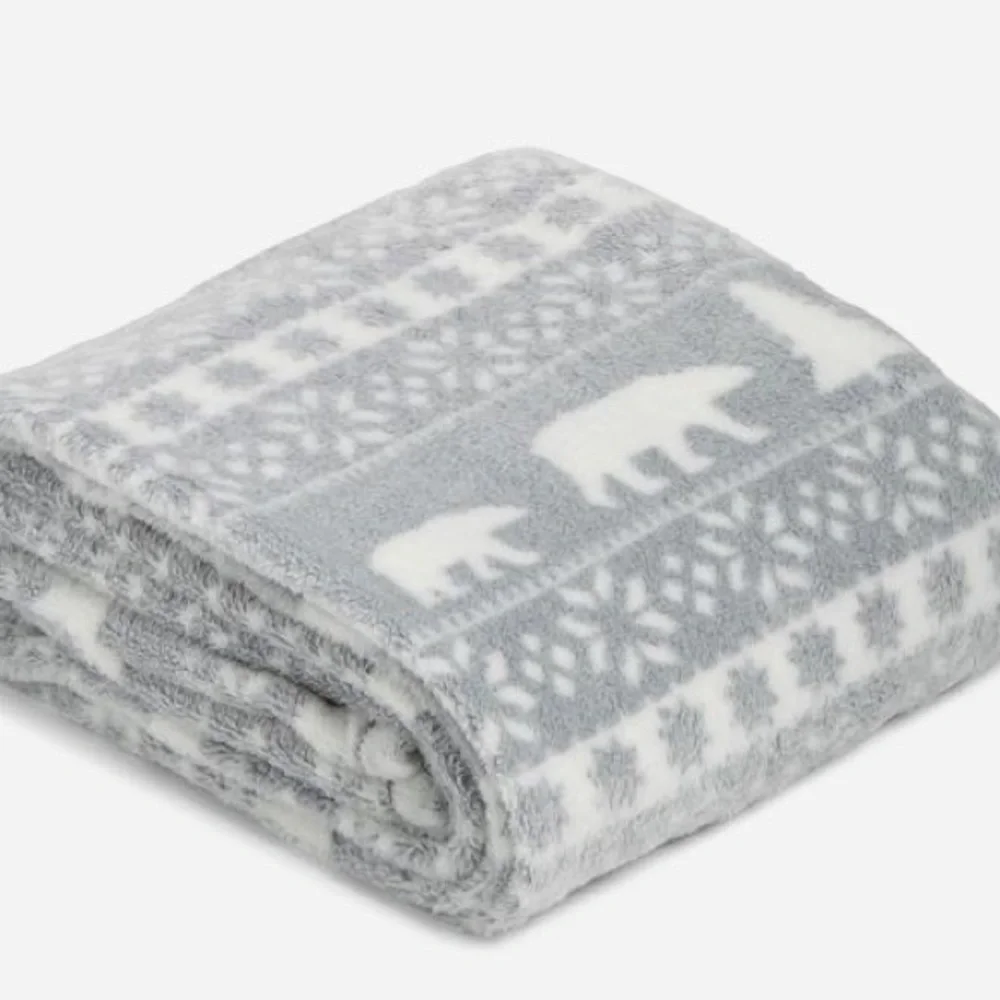 Vera Bradley Beary Merry Throw Blanket, Gray 80x50